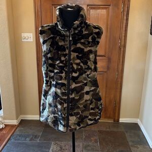 Camouflage Faux Fur Vest